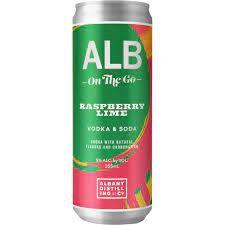Albany Distilling Co. - ALB On The Go Raspberry Lime Vodka & Soda Cans (4 pack 355ml cans) (4 pack 355ml cans)