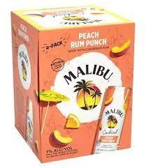 Malibu - Peach Rum Punch Cocktail Cans (4 pack 355ml cans) (4 pack 355ml cans)